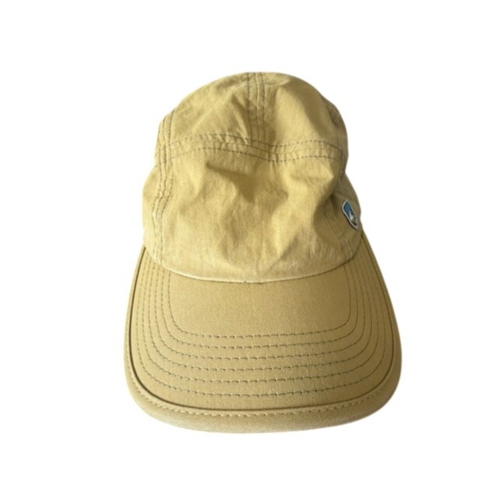 Kuhl Uberkuhl 5 Panel Hat Mens Tan Khaki Cotton Nylon Adjustable Strap Cap EUC - Picture 2 of 6